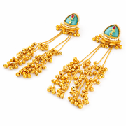 Antique Gold Jhumka Kashmiri Earrings