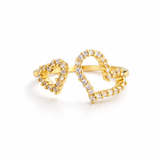 Twin Heart Spark Adjustable Ring