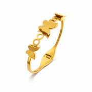 Golden Butterfly Charm Bangle