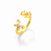 Floral Bloom Gold Cuff Ring