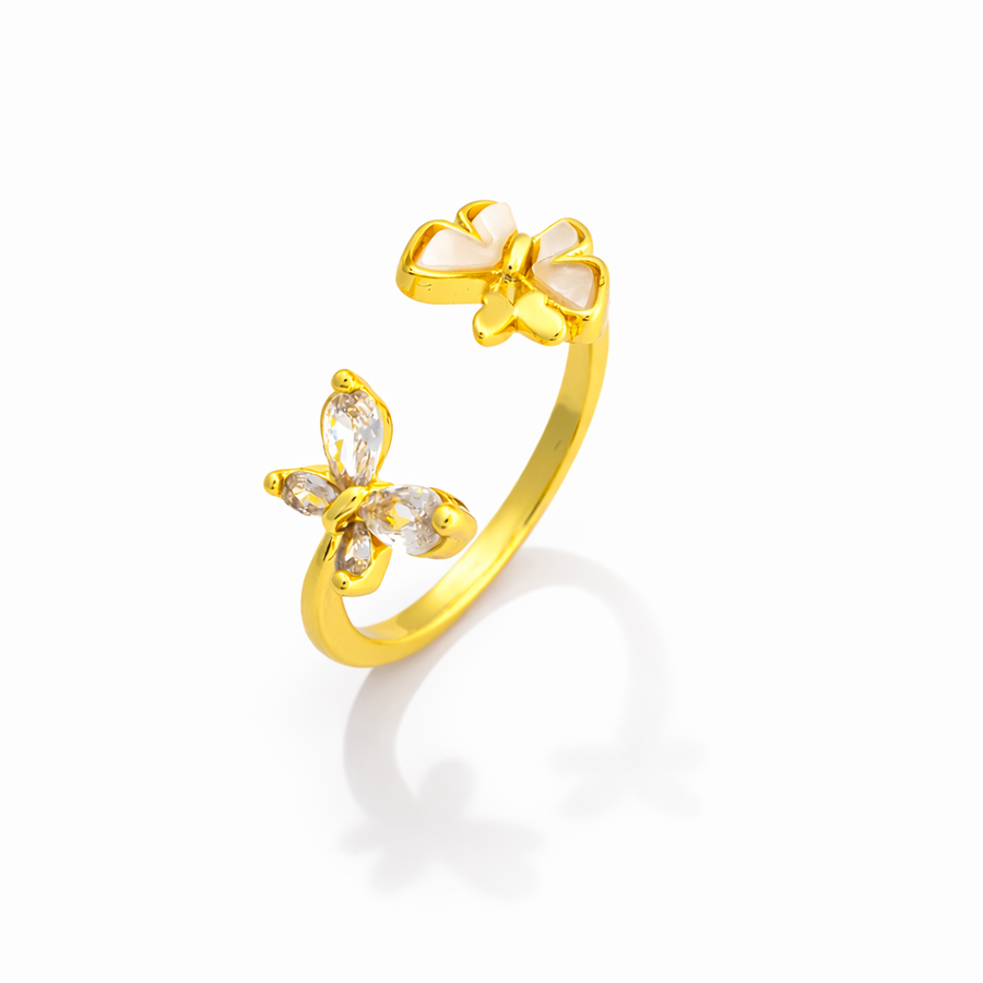 Floral Bloom Gold Cuff Ring