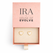 Ivory Opal Heart Stud Earrings