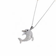 Dolphin Studded Pendant Chain