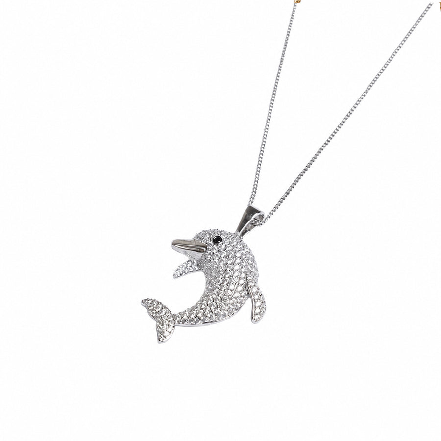 Dolphin Studded Pendant Chain