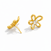 Floral Spark Gold Stud Earring