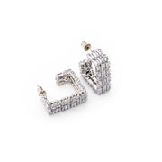 Crystal Royale Baguette Hoops Earrings