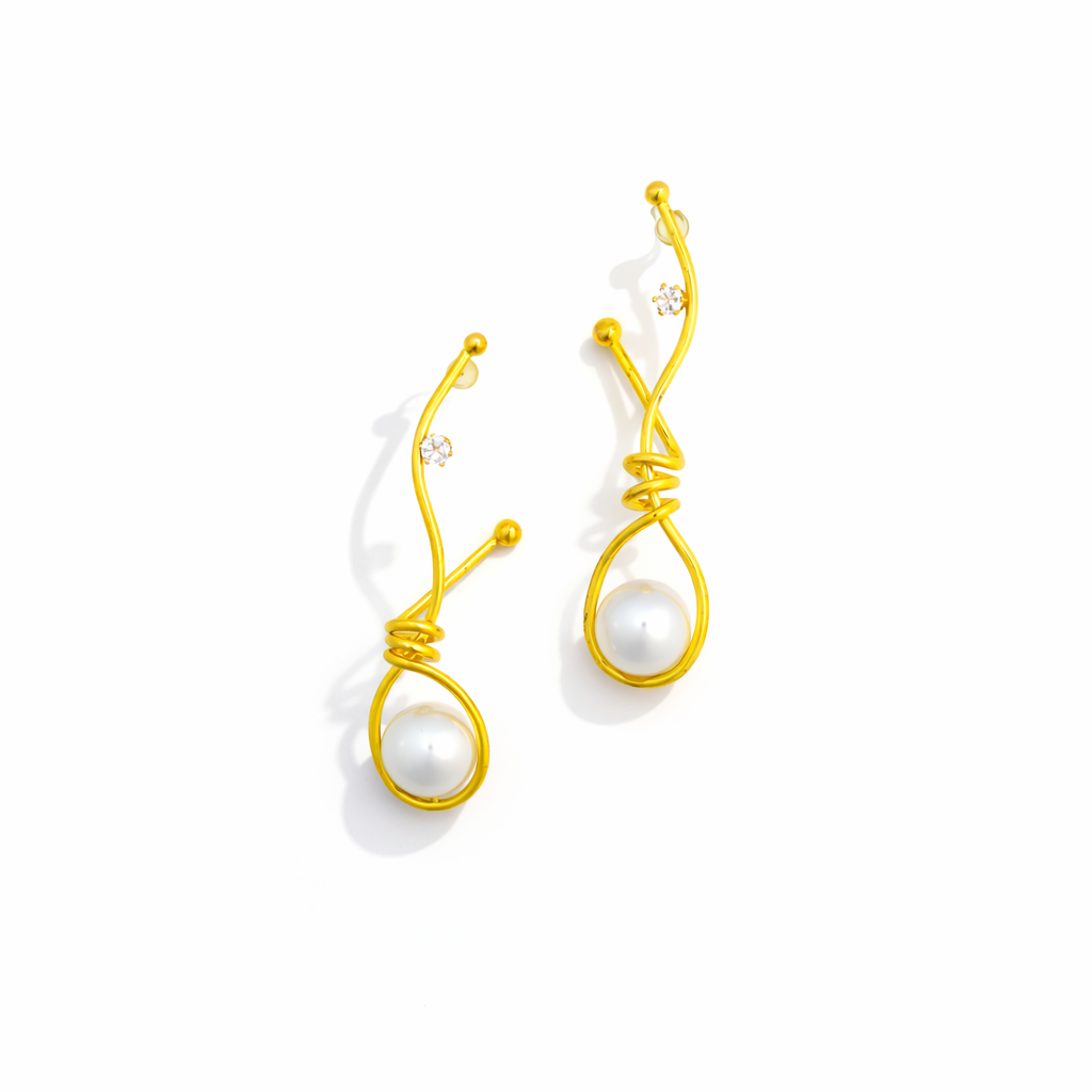 Celeste Wire Pearl Drops Earrings
