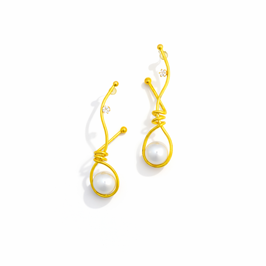 Celeste Wire Pearl Drops Earrings