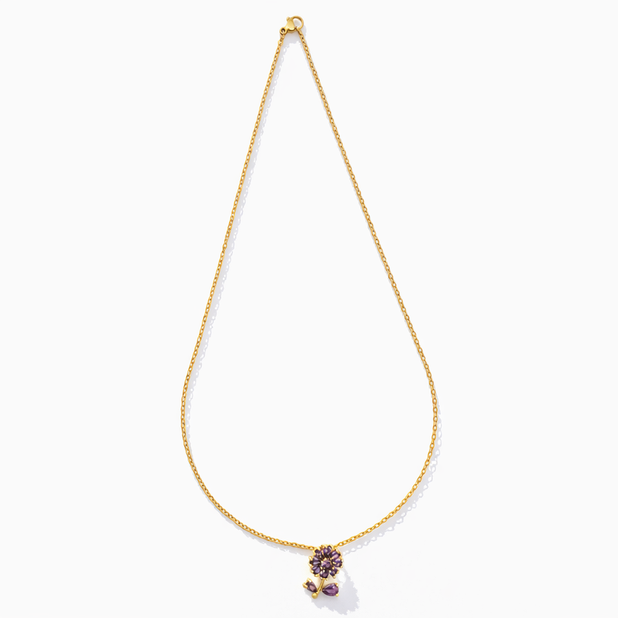 Amethyst Blossom Charm with Chain with pendant