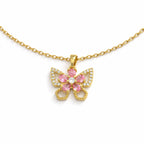 Blush Butterfly CrystalPendant with Chain with pendant