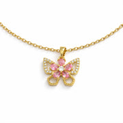 Blush Butterfly CrystalPendant with Chain with pendant