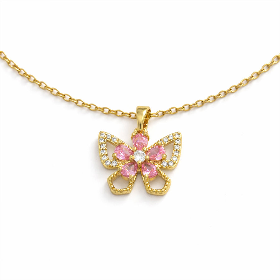 Blush Butterfly CrystalPendant with Chain with pendant