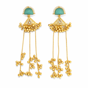 Riwaayat Kashmiri Emerald Long Earrings