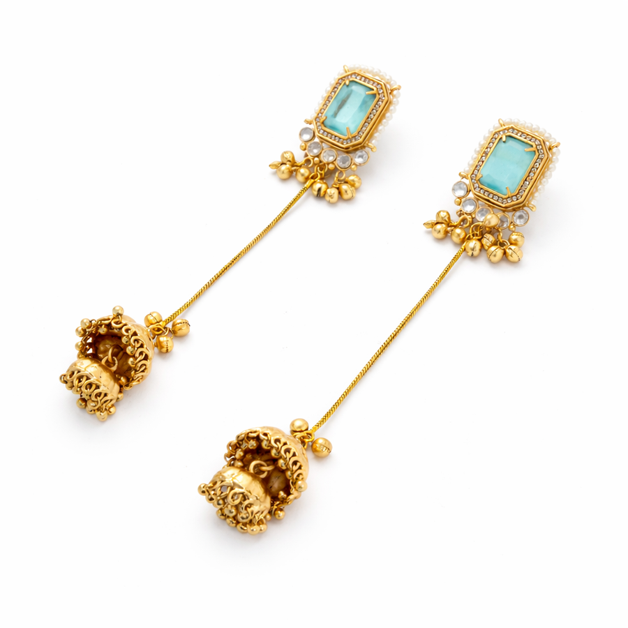 Neelam Aura Long Jhumka Earrings
