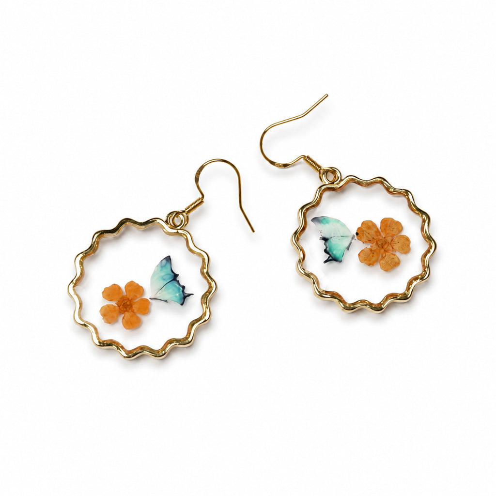 Hand-painted butterfly earrings