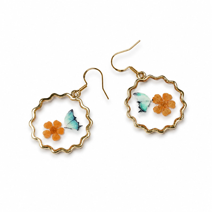 Hand-painted butterfly earrings