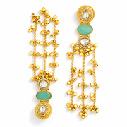 Opal & Emerald Royal Drop kashmiri Earrings