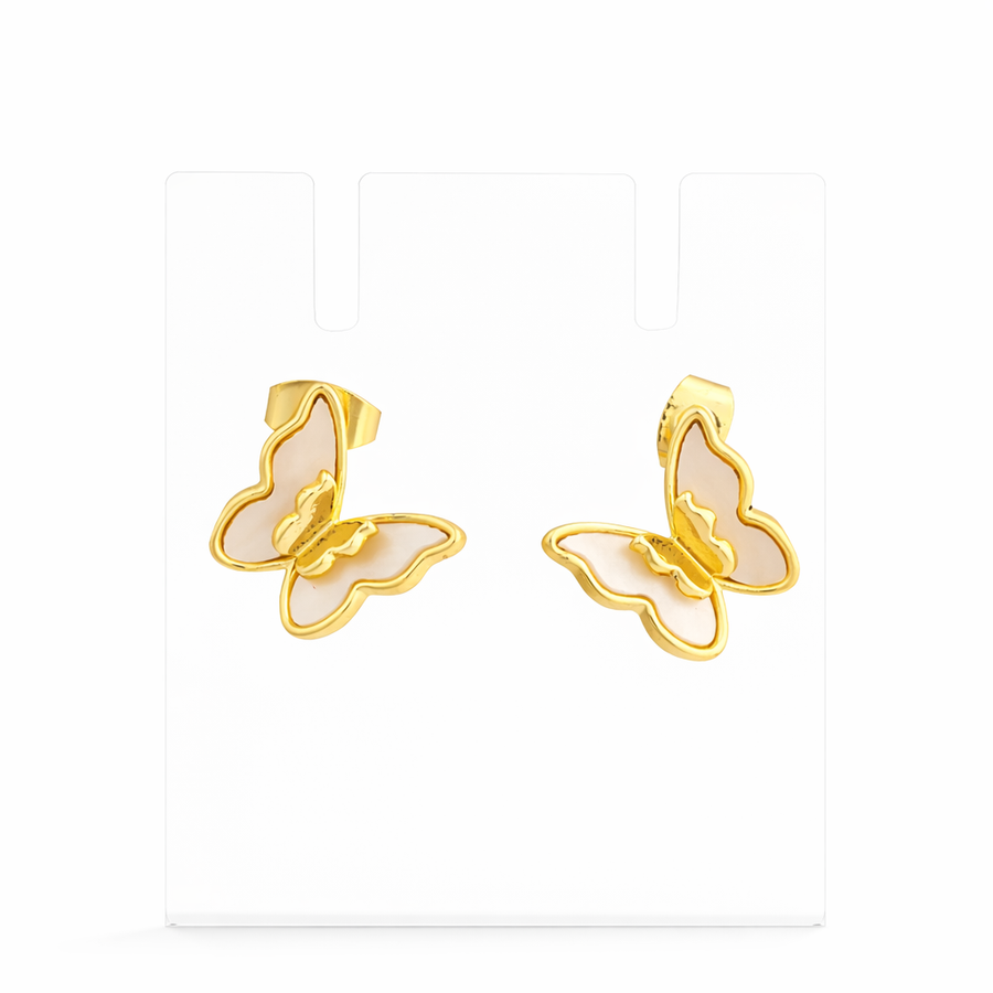 Golden Wing Butterfly Stud Earrings