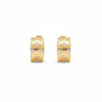 Regal Engraved Gold Huggie Earrings