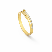 IRA Sleek Sparkle Bangle for Women | 18K Gold Plated Stainless Steel Waterproof Anti-Tarnish | Hypoallergenic Minimal Everyday Wear Jewellery