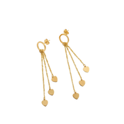 Glossy Heart Drop Hoop Earrings