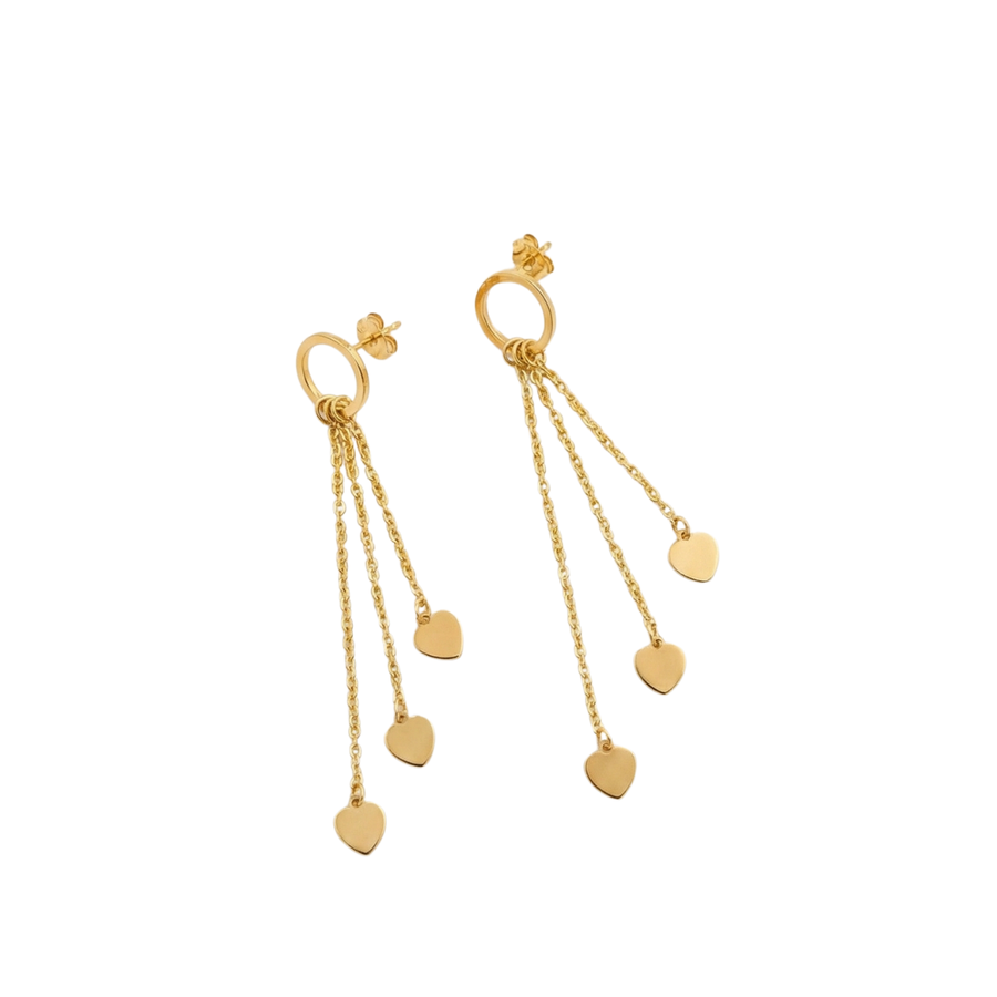Glossy Heart Drop Hoop Earrings