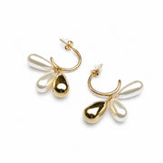 Pearl Trio Hoop Earrings