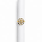 Rotating Floral Studded Ring