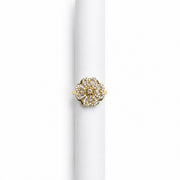 Rotating Floral Studded Ring