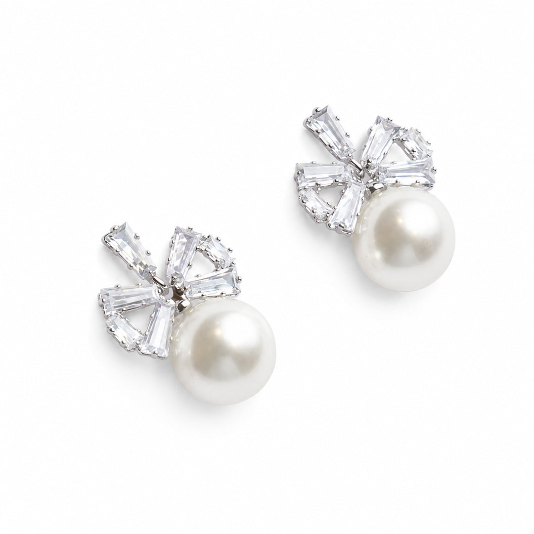 Pearl And Bow Studs