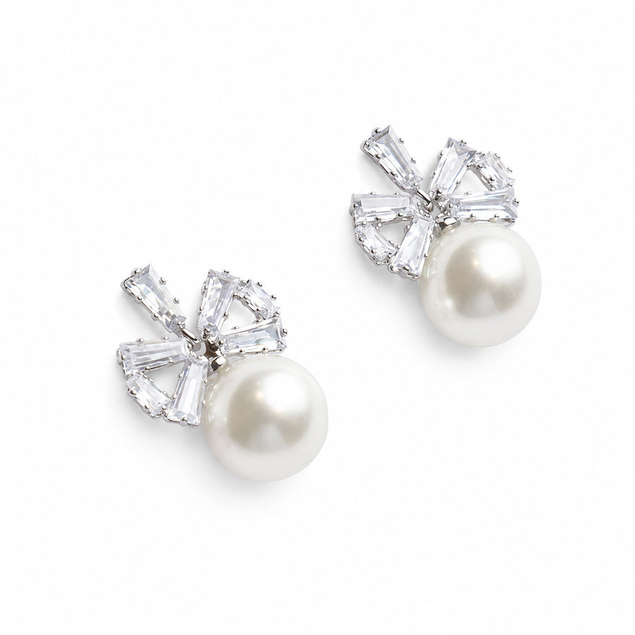 Pearl And Bow Studs