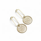 Floral Disk Hoop Earrings