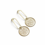 Floral Disk Hoop Earrings