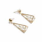 Pearl Pyramid Dangle Earrings