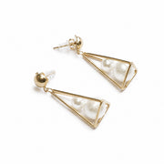 Pearl Pyramid Dangle Earrings