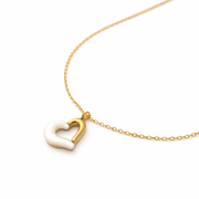 Soft Pearl Heart Pendant with Chain with pendant