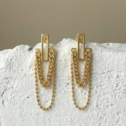 Urban Chain with pendant Bar Drop Earrings
