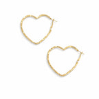 Golden Heart Hoops Earrings