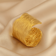 Organic Texture Gold Cuff Bracelet