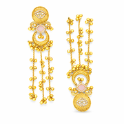 Chandbali Pink Stone kashmiri Jhumka Earrings