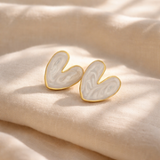 enameled heart shaped Earrings