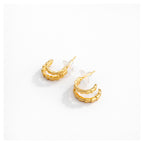 Golden Block Luxe Hoop Earrings