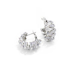 Aurora Baguette Curve Hoops Earrings