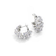 Aurora Baguette Curve Hoops Earrings
