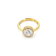 Regal Halo Crystal Adjustable Ring