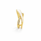 White Enamel Twist Gold Ring