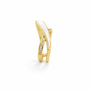 White Enamel Twist Gold Ring