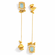 Neelam Aura Long pearl Jhumka Earrings