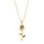 Royal Bloom Purple Rose Charm Chain with pendant