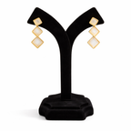 Ivory Glow Geometric Drop Earrings